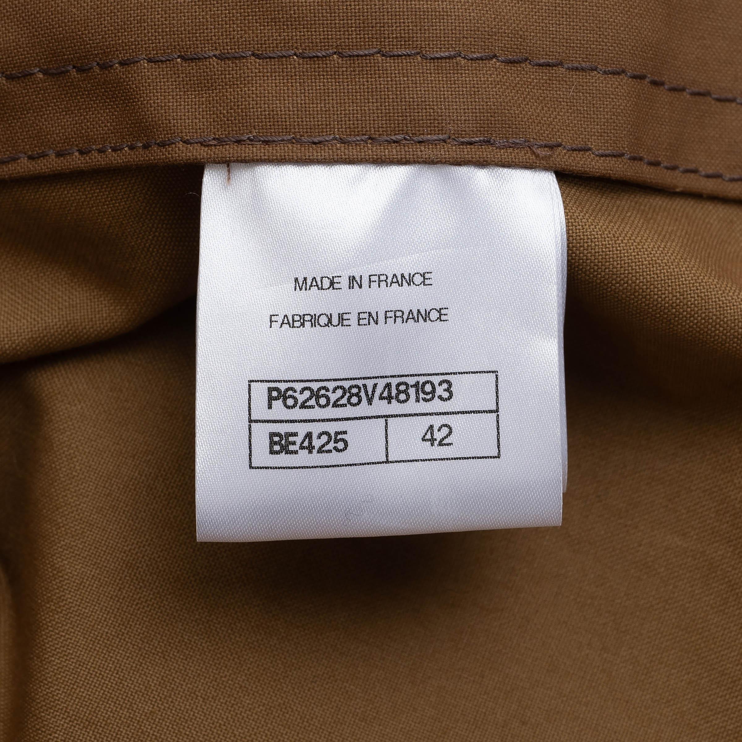 Chanel bronzo marrone in cotone 20C MULTIPOCKET Giacca 42 L. in vendita 3