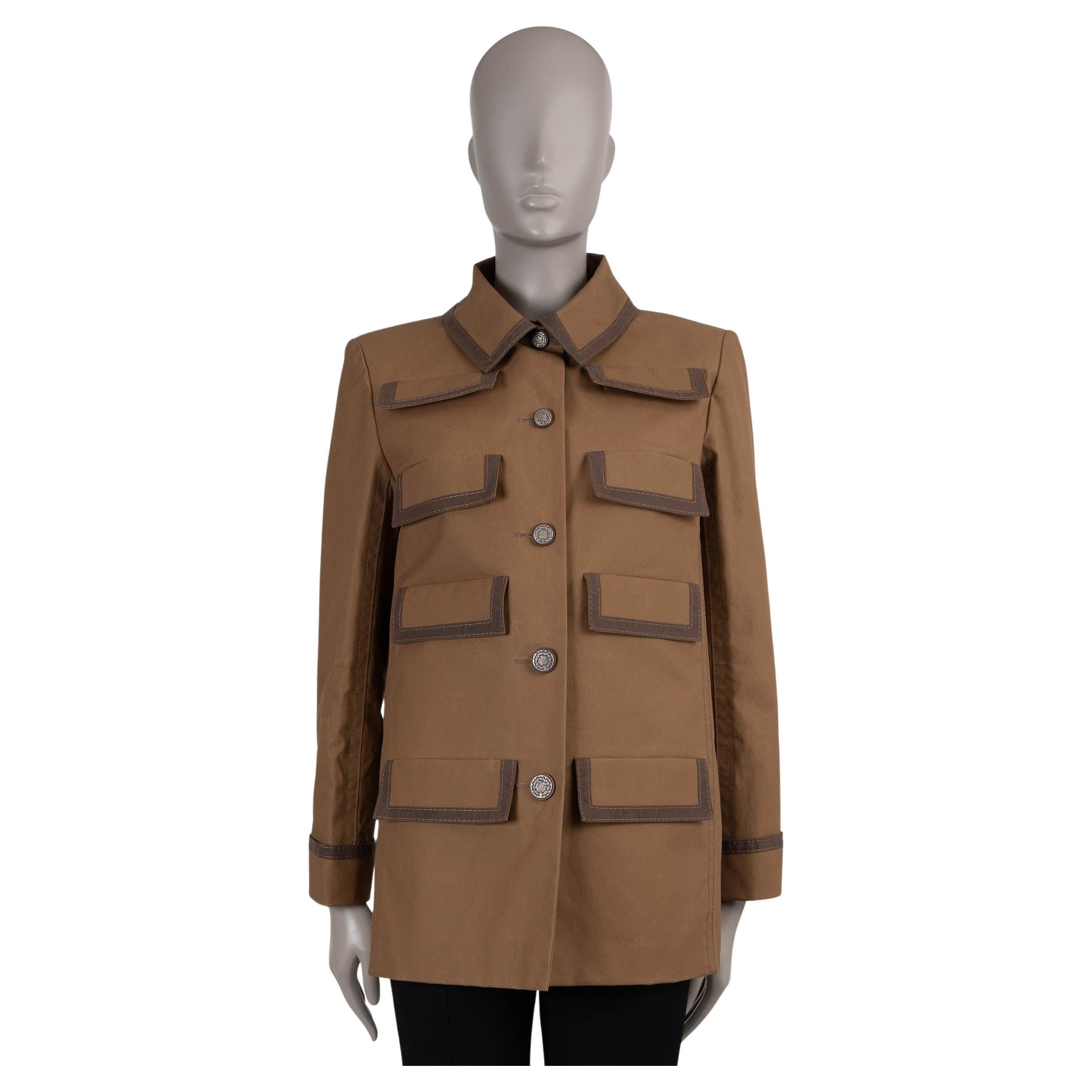 CHANEL bronze brown cotton 20C MULTIPOCKET Jacket 42 L