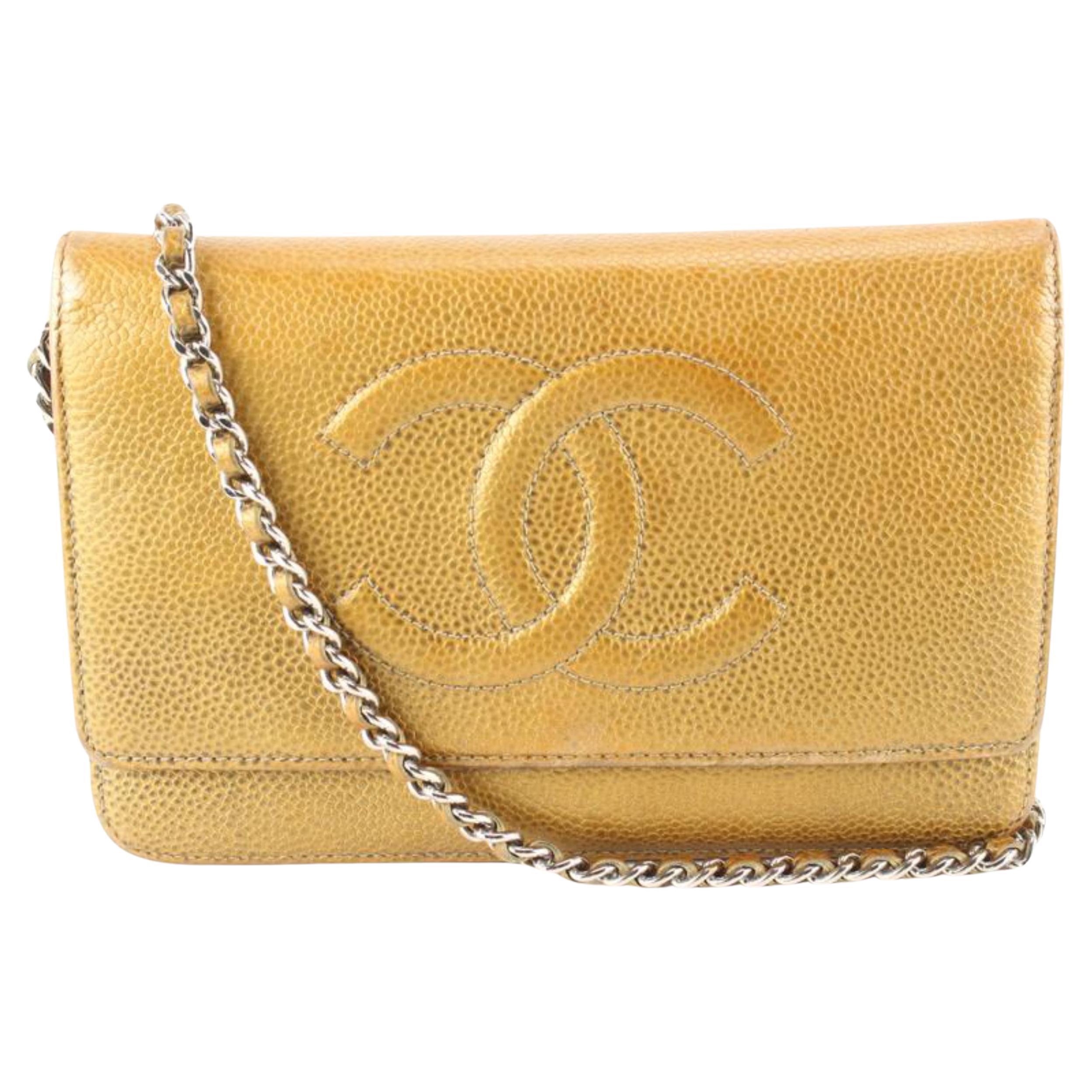 Chanel Bronze Caviar CC Logo Timeless Wallet on Chain WOC 36ck624s
