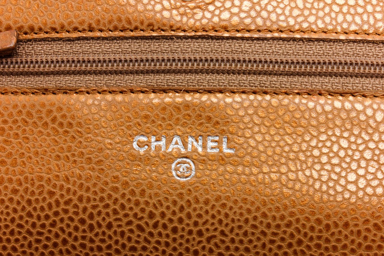 Chanel Bronze Caviar Leather Classic WOC Wallet On Chain Bag 2