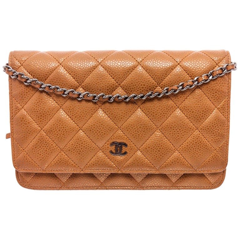 Chanel Bronze Caviar Leather Classic WOC Wallet On Chain Bag at