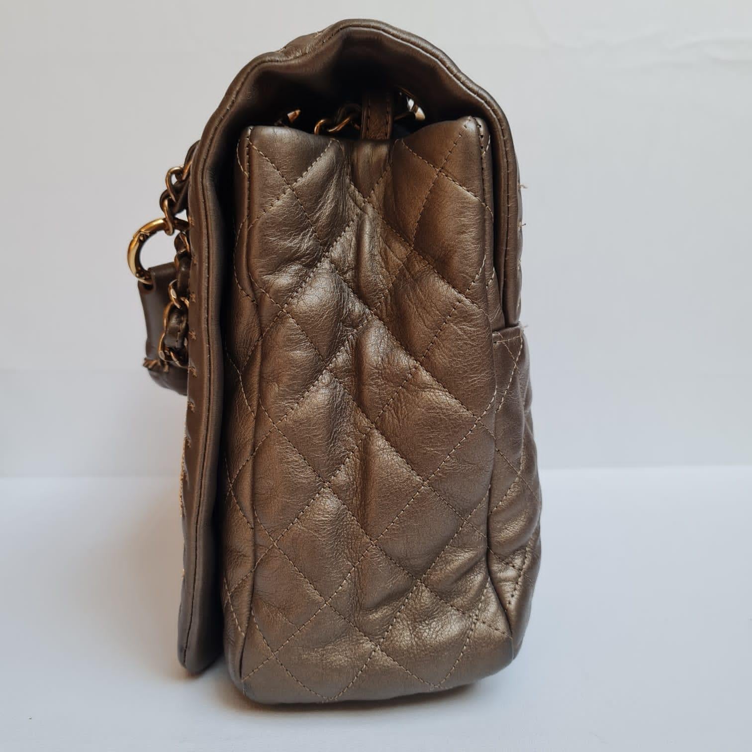 Chanel Bronze CC Quilted Istanbul Jumbo Flap Bag 3
