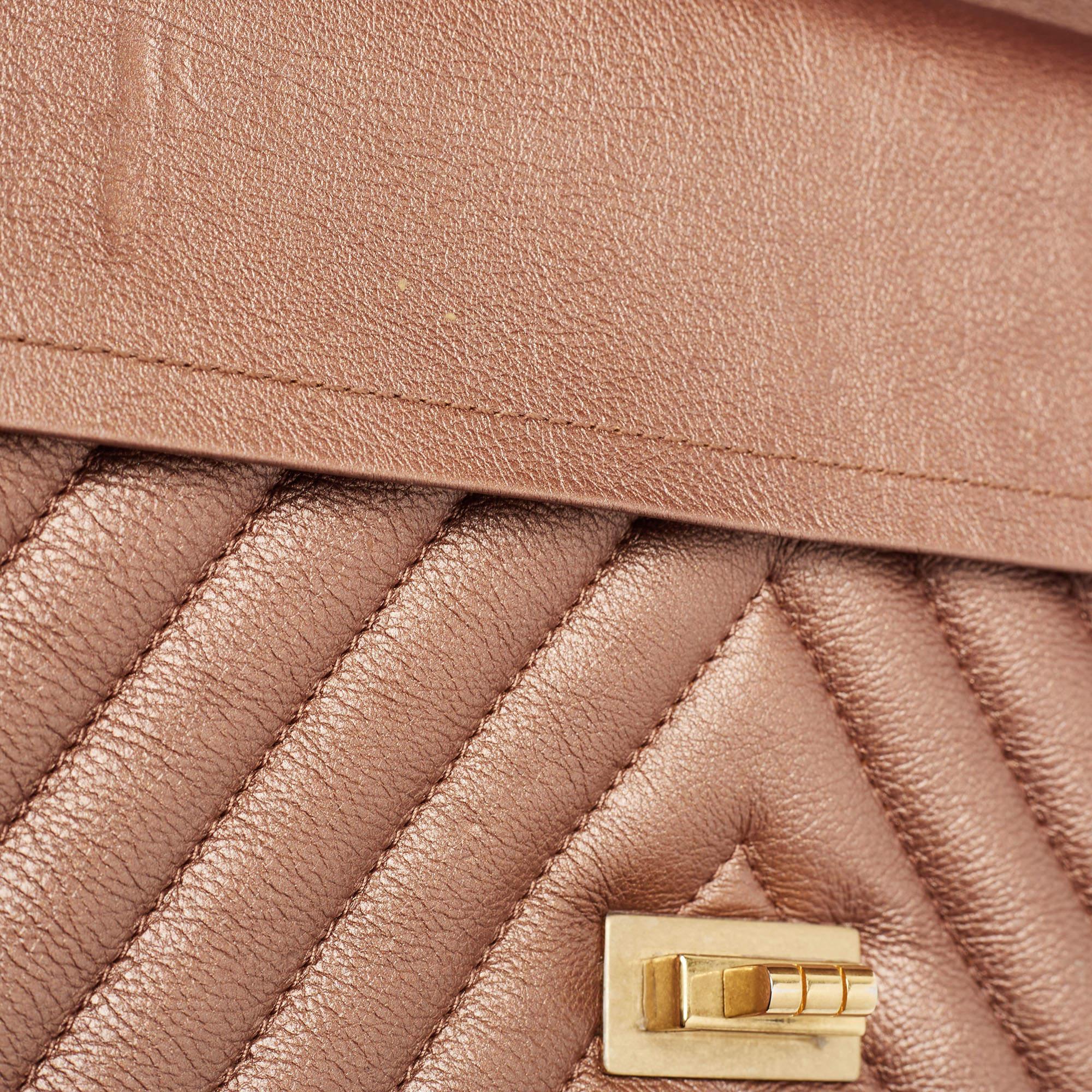 Chanel Bronze Chevron Leather 226 Reissue 2.55 Flap Bag 5