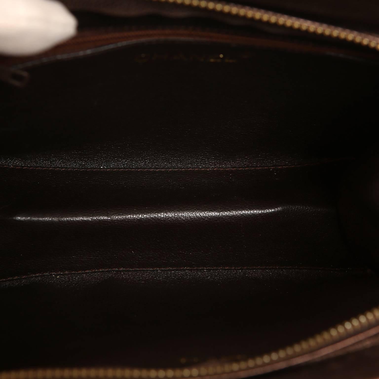 Chanel Bronze Chevron Leather Shoulder Bag 3