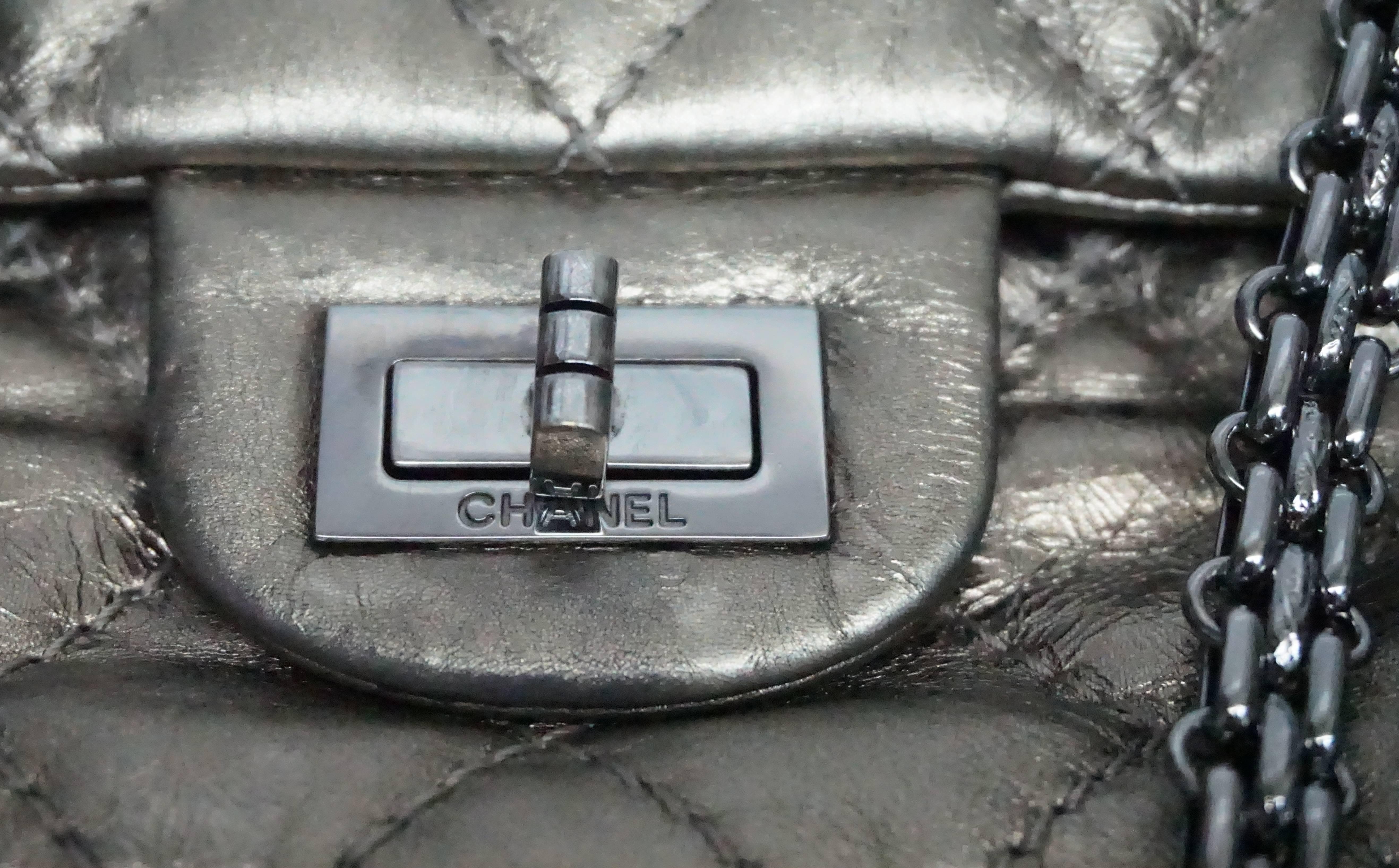 Women's Chanel Bronze Metallic Lambskin Reissue 226 Double Flap SHW Bag, Circa 2006