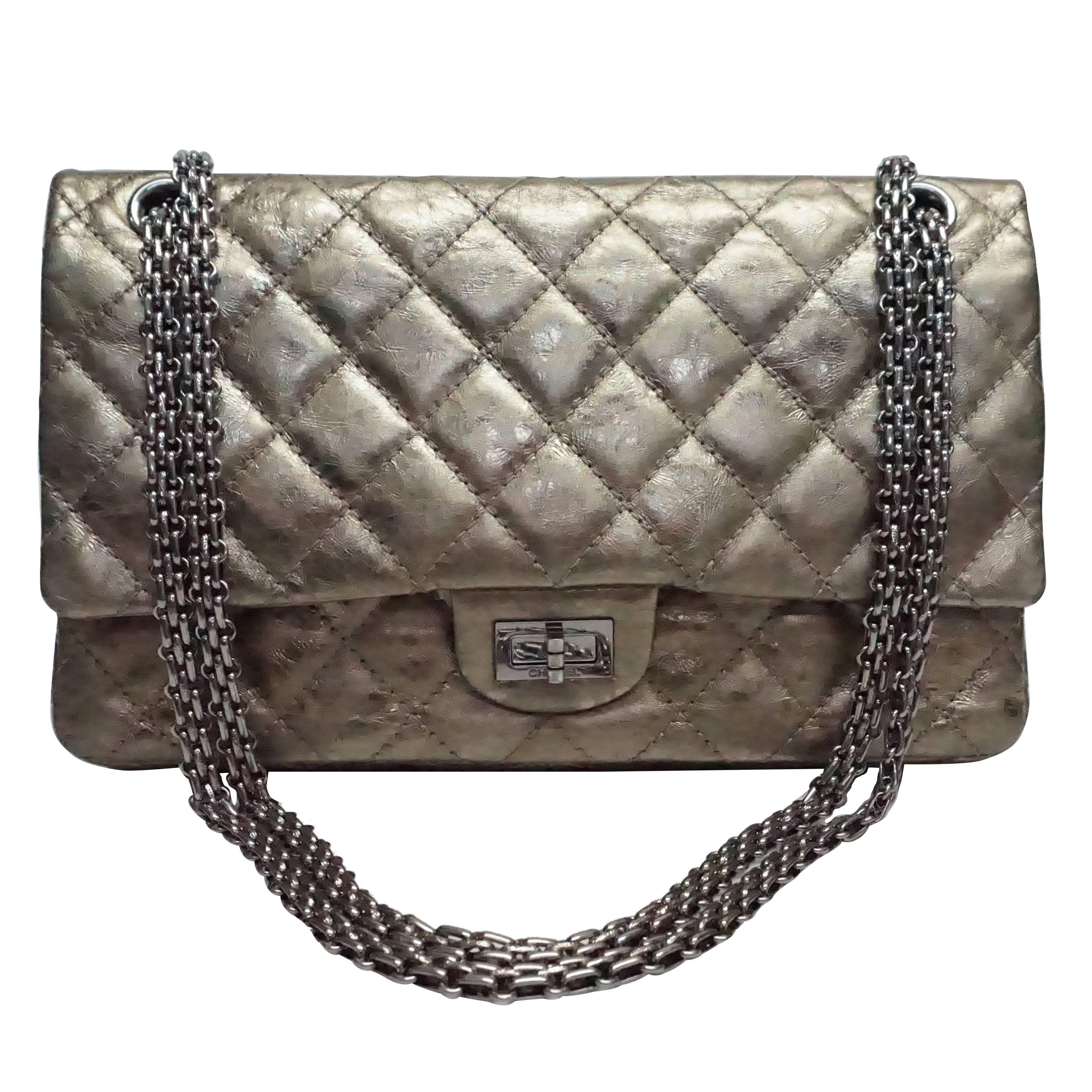 Chanel Bronze Metallic Lambskin Reissue 226 Double Flap SHW Bag, Circa 2006