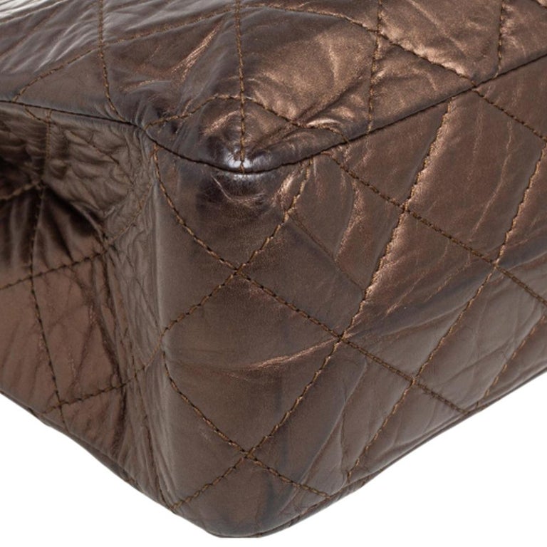 Chanel Bronze Quilted Aged Leather 2.55 Reissue Shopping Tote at 1stDibs
