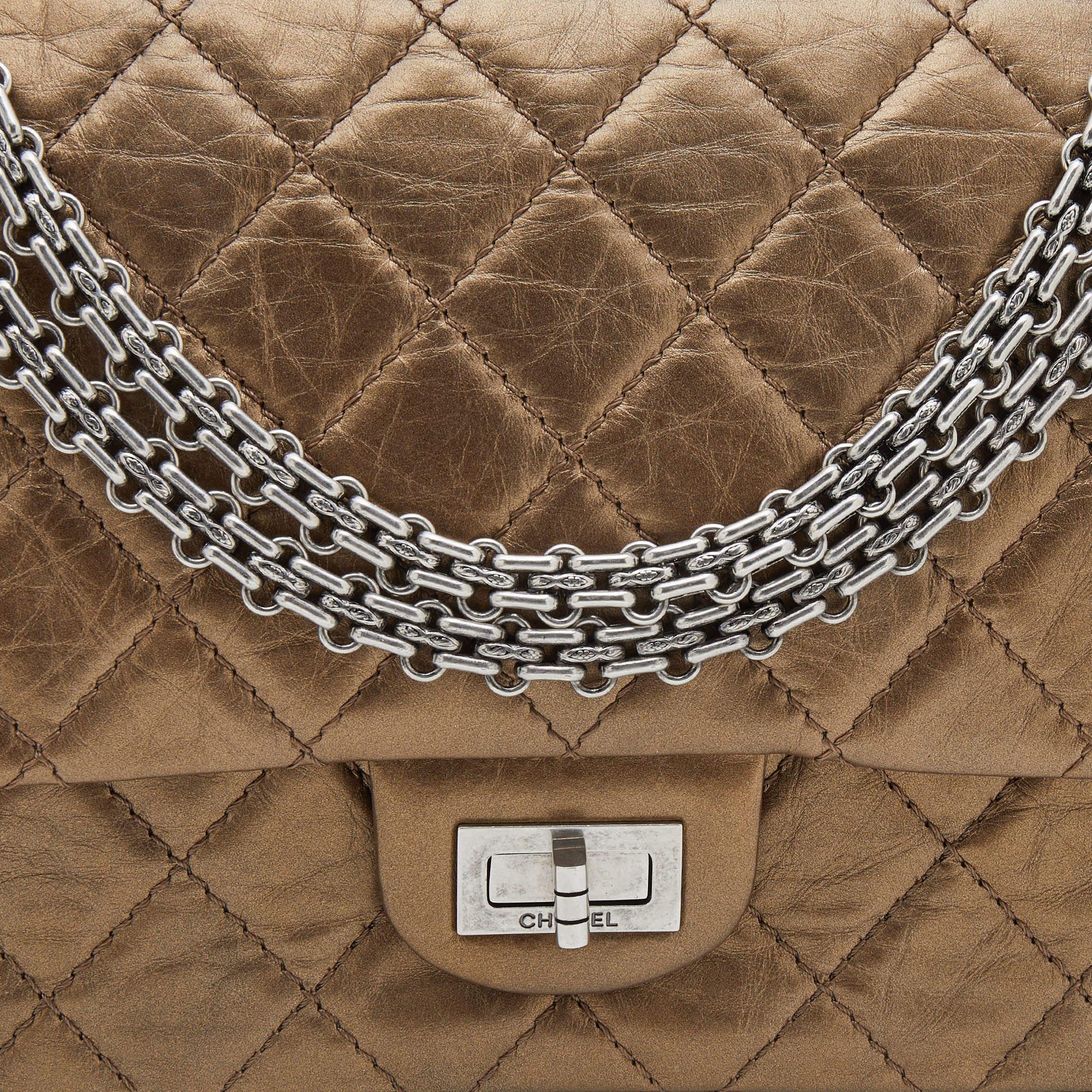 Chanel Bronze Quilted Caviar Leather Reissue 226 Flap Bag 7