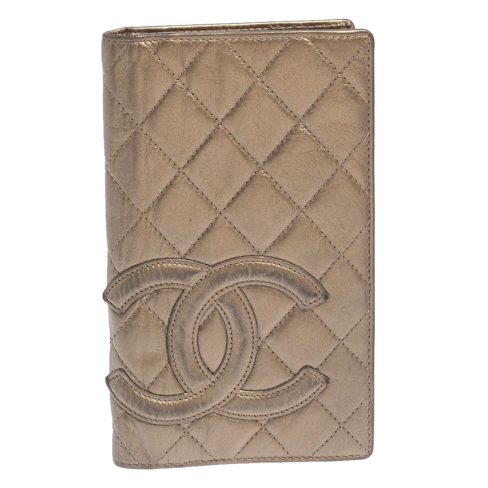 Chanel Cambon Yen Wallet Quilted Calfskin/Patent Leather Black in Calfskin  - US