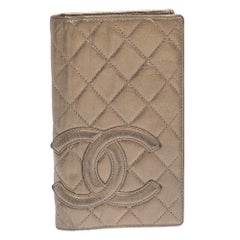 Chanel Bronze Quilted Leather Cambon Ligne Yen Long Wallet