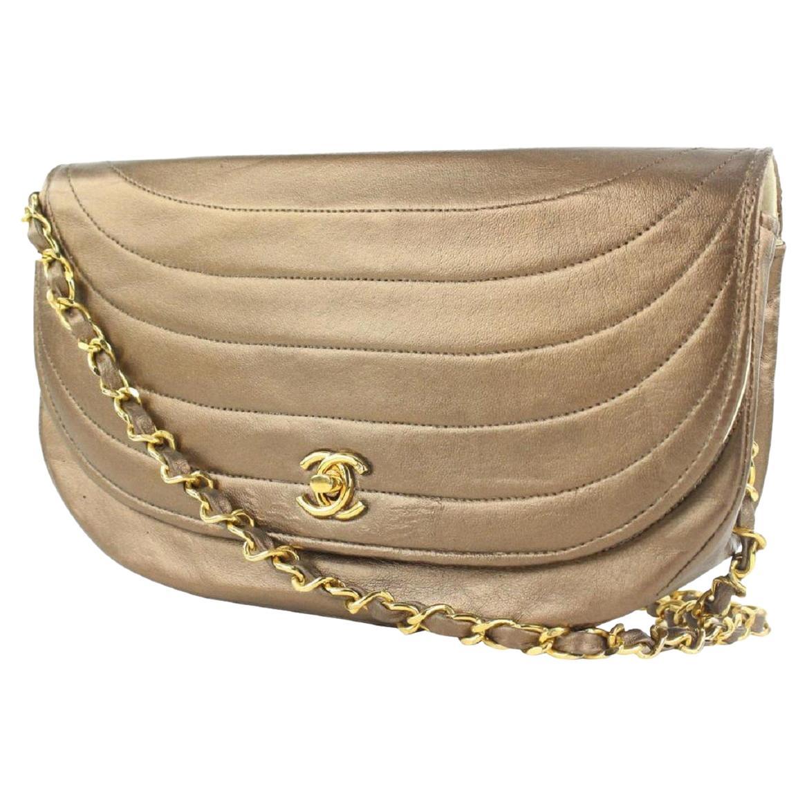 Chanel Bronze Quilted Moon Flap Chain Bag70cas423 For Sale