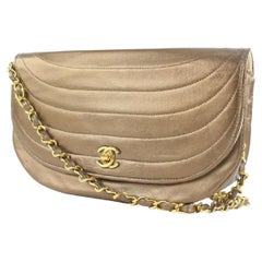 Vintage Chanel Bronze Quilted Moon Flap Chain Bag70cas423