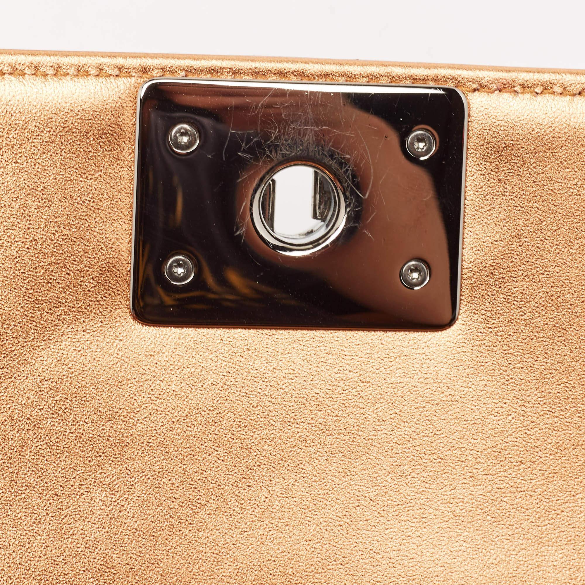 Chanel Bronze Quilted Patent Leather Medium Boy Flap Bag 2