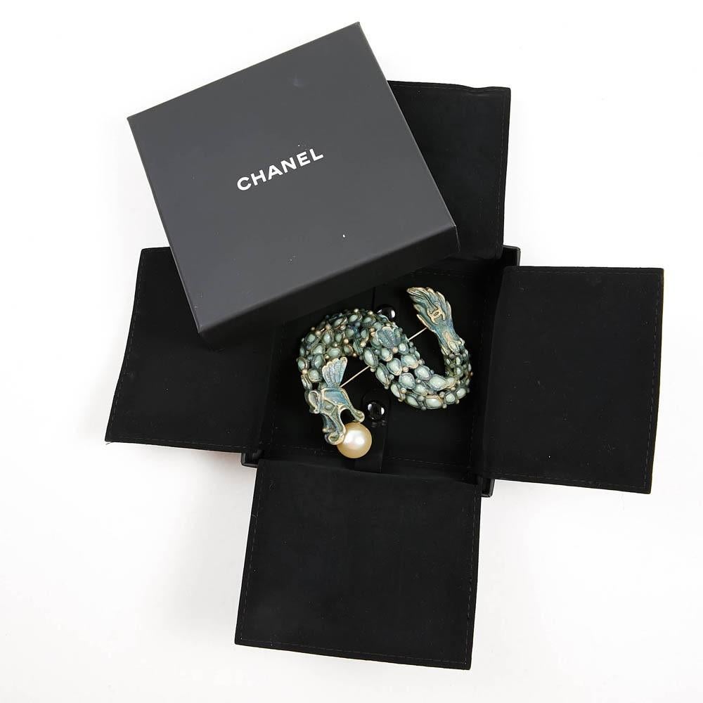 Women's Chanel Brooch Collection Métiers d'Art Paris Shangai In Green Molten Glass