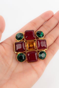 Chanel Brooch Glass Paste and Rhinestones, 1990s