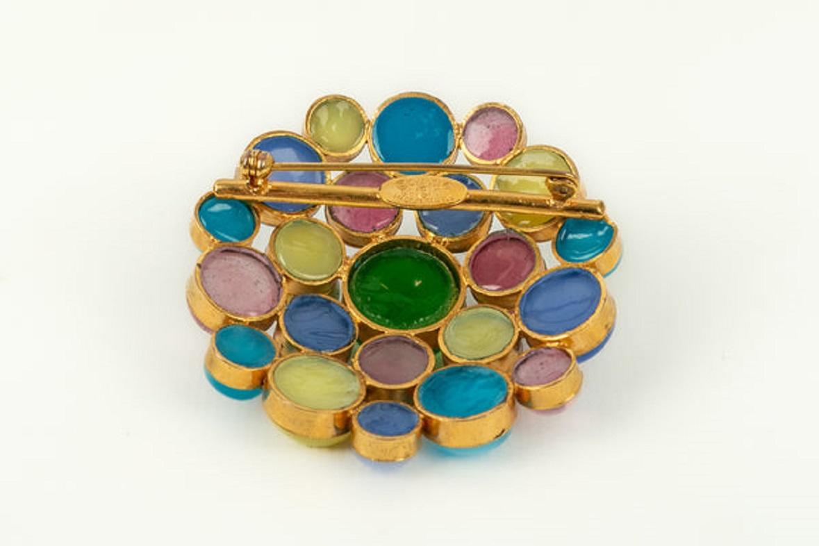 Chanel Brooch in Multicolored Glass Paste, 1993 For Sale 1