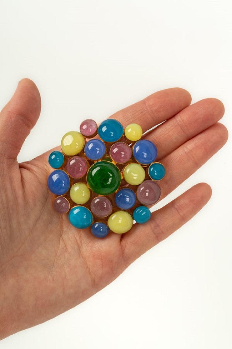 Chanel Brooch in Multicolored Glass Paste, 1993 For Sale 3