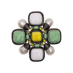 Vintage Chanel Brooch in Silver Plate, 1996