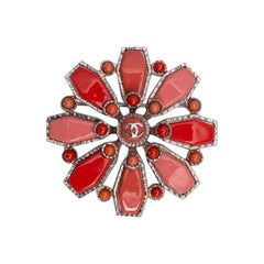 Chanel Brooch in Silver Plate and Resin