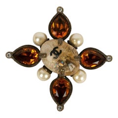 Vintage Chanel Brooch/Pendant in Copper Plated Metal