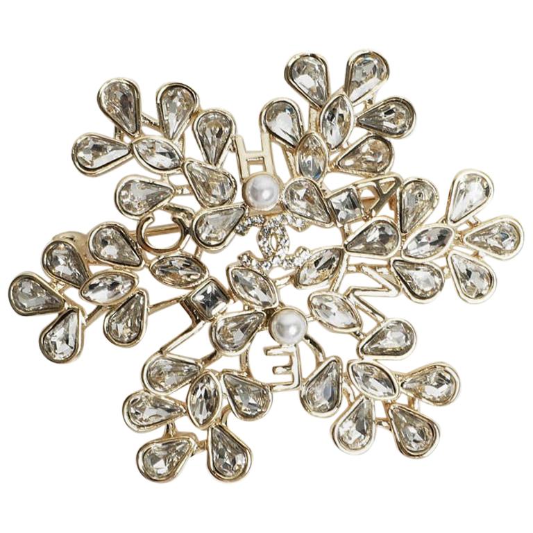 Chanel Pin Brooch Cambon with pearl and crystal! Gorgeous!