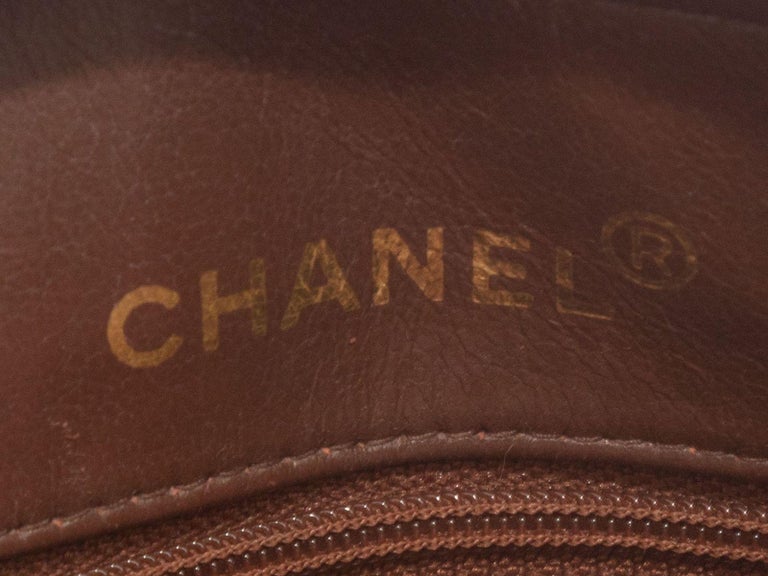 Chanel Brown 1990s Vertical Quilted Camera Bag For Sale at 1stDibs