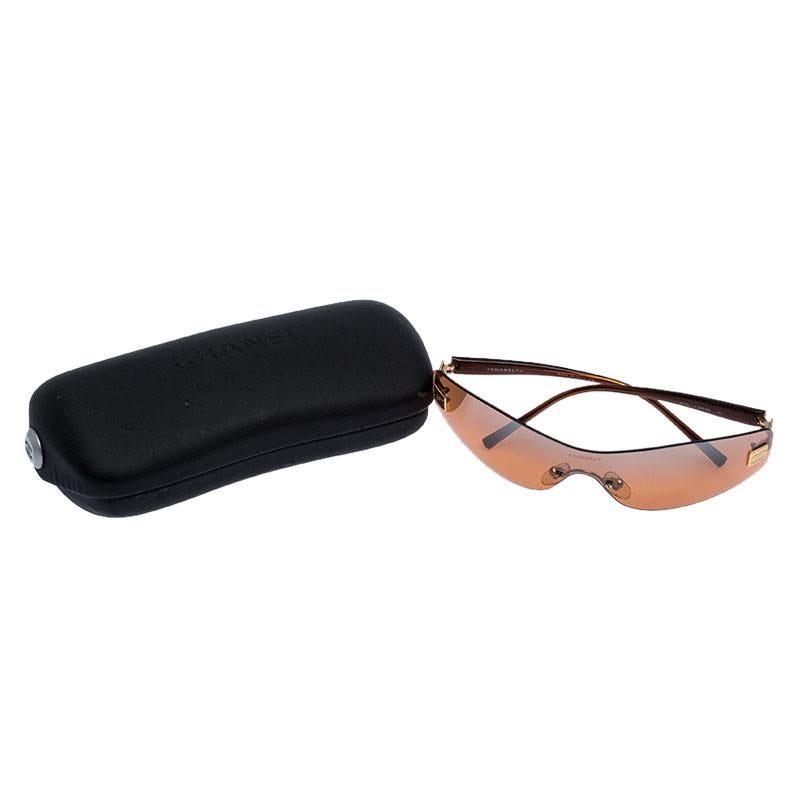 Chanel Brown 4019 Rimless Sunglasses In Good Condition In Dubai, Al Qouz 2