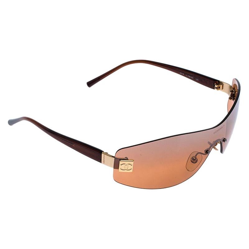 Chanel Brown 4019 Rimless Sunglasses
