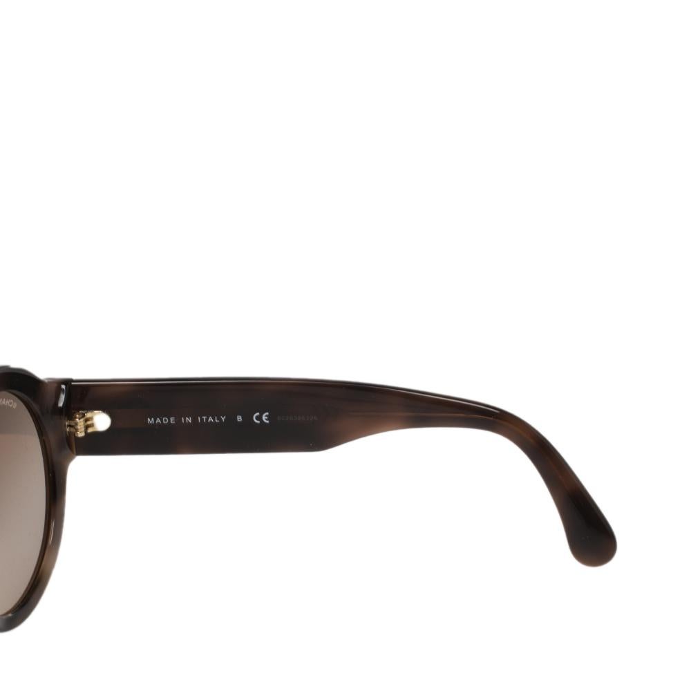 Chanel Brown Acetate Gradient 5419-B Round Sunglasses In Good Condition In Dubai, Al Qouz 2