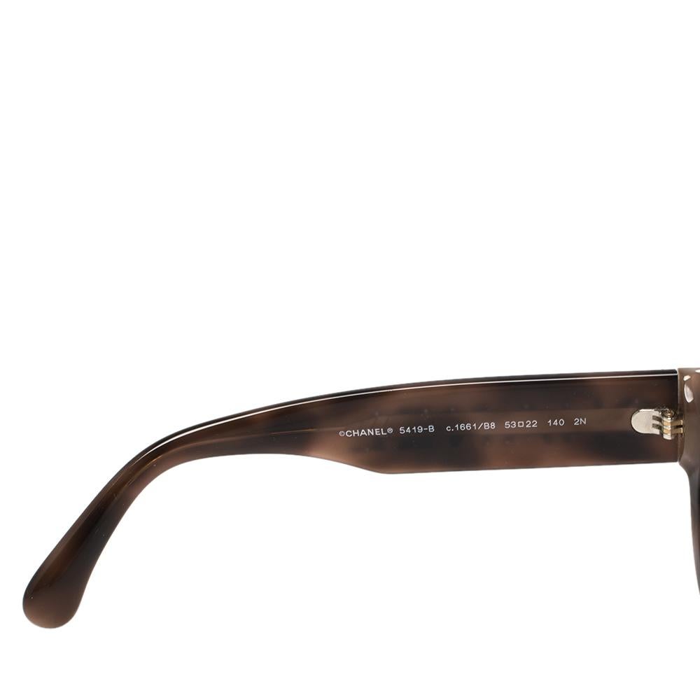 Women's Chanel Brown Acetate Gradient 5419-B Round Sunglasses