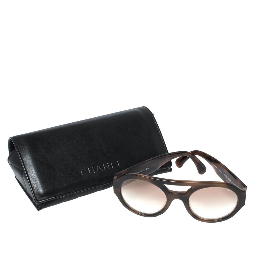 Chanel Brown Acetate Gradient 5419-B Round Sunglasses 1