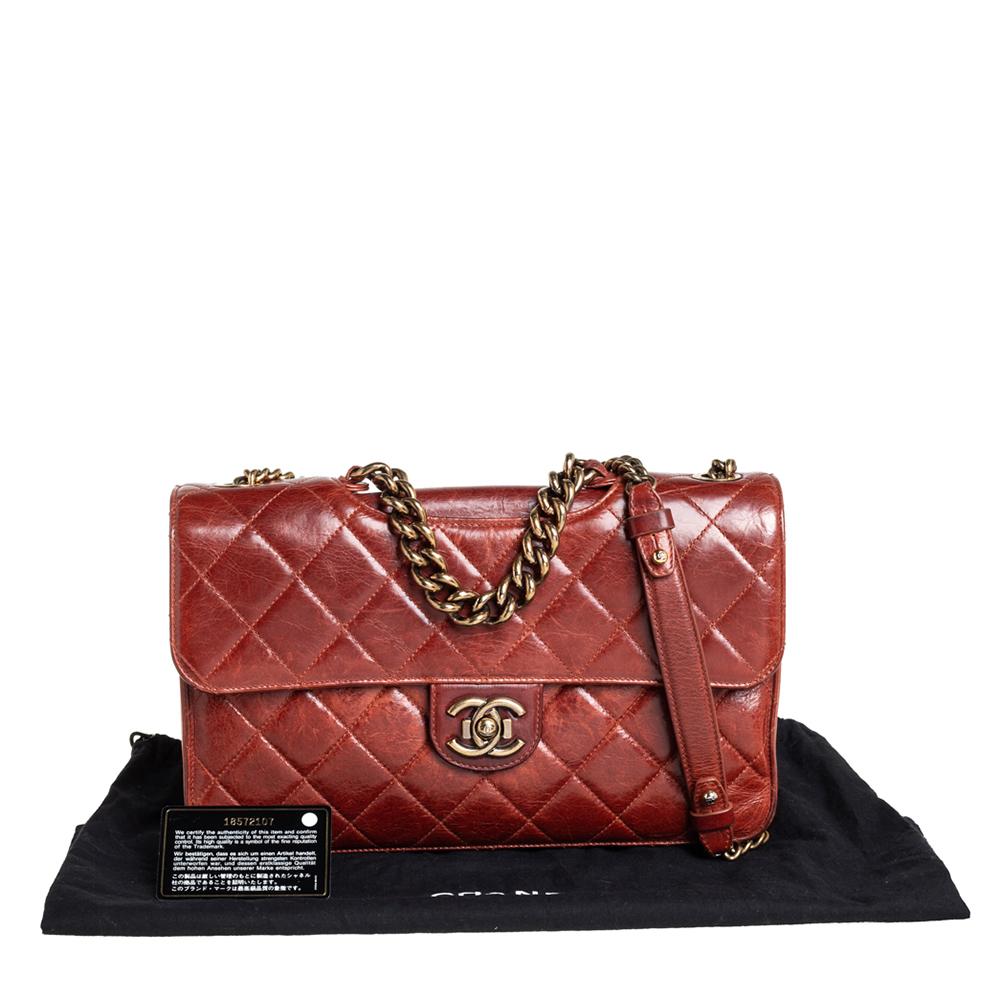 Chanel Brown Aged Leather Large Perfect Edge Flap Bag 5
