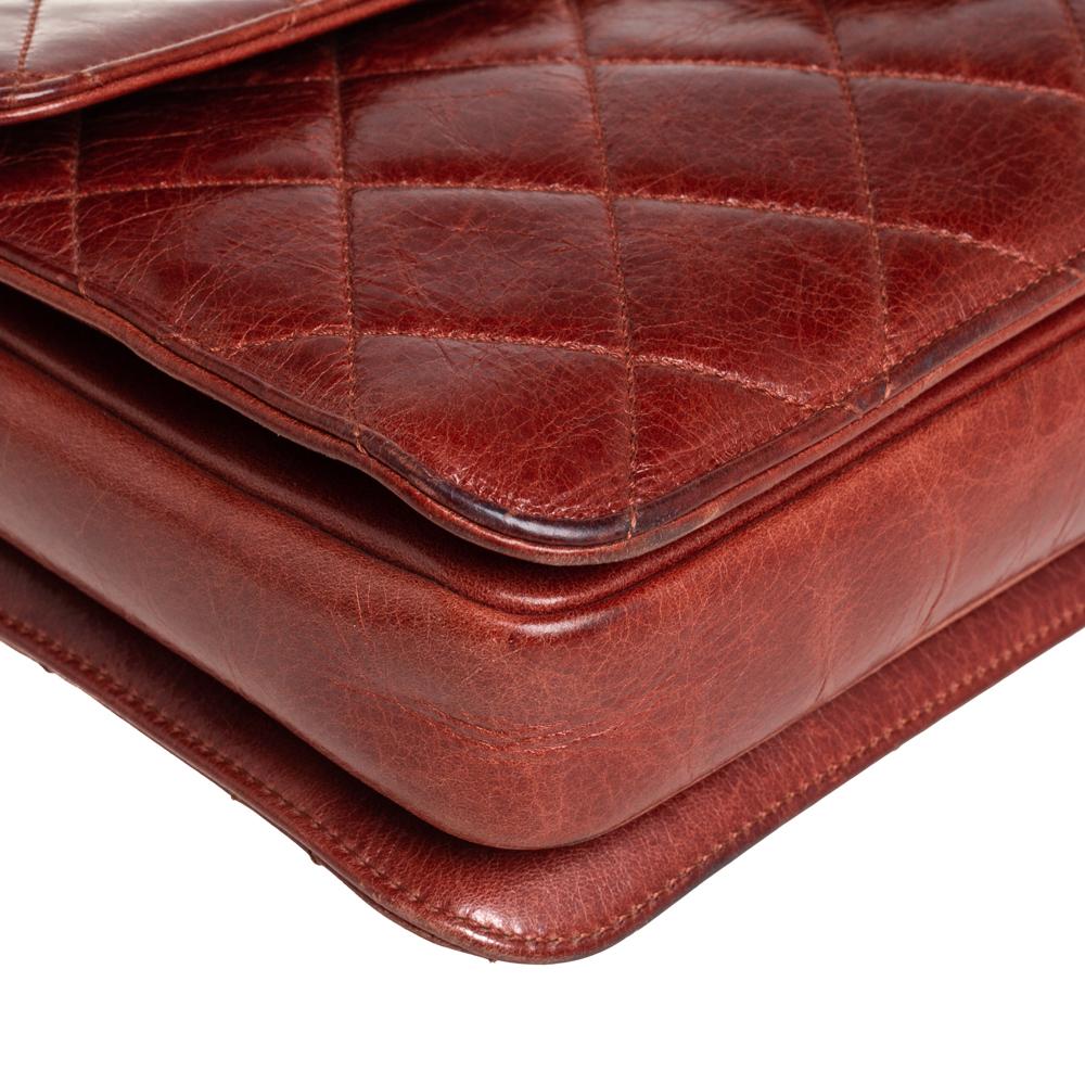 Women's Chanel Brown Aged Leather Large Perfect Edge Flap Bag