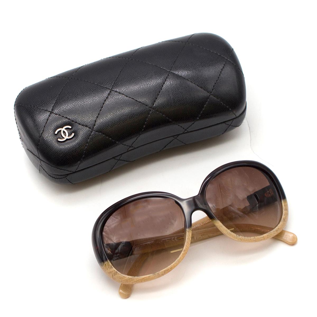 Chanel Brown & Beige Bi-colour Square Oversized Sunglasses 4