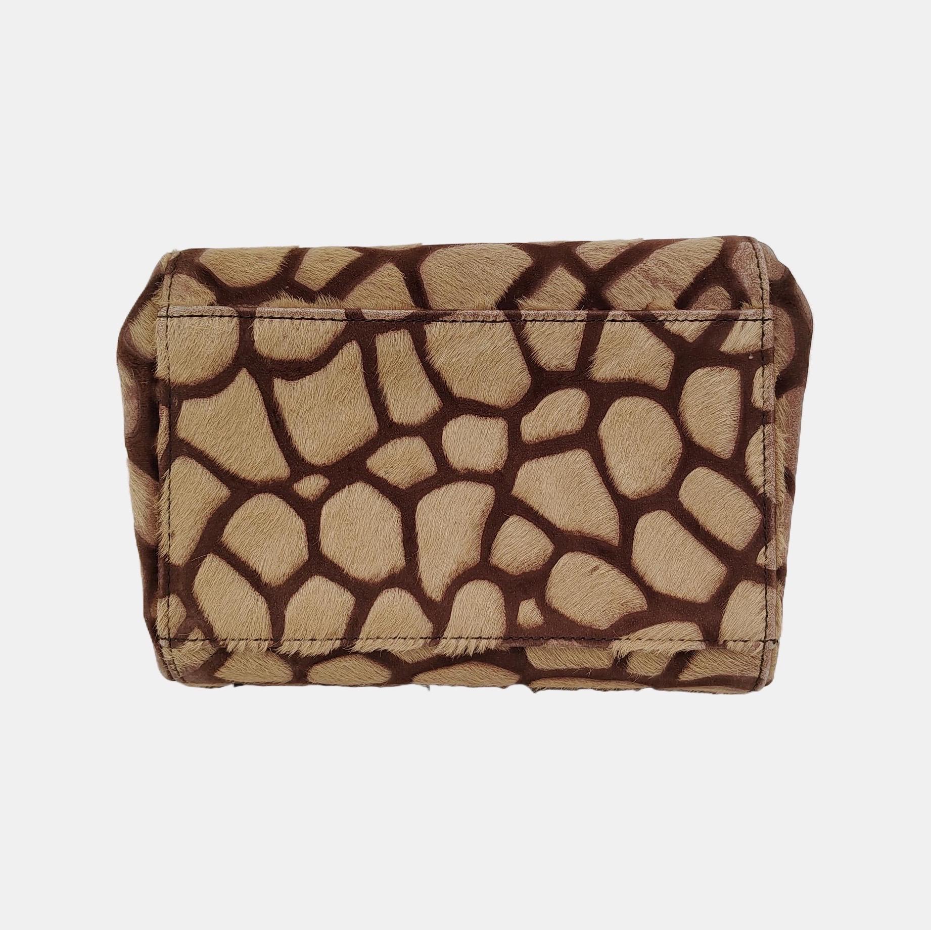 Chanel Brown Beige Giraffe Print Pony Hair Accordion 2.55 Reissue Umhängetasche Damen im Angebot