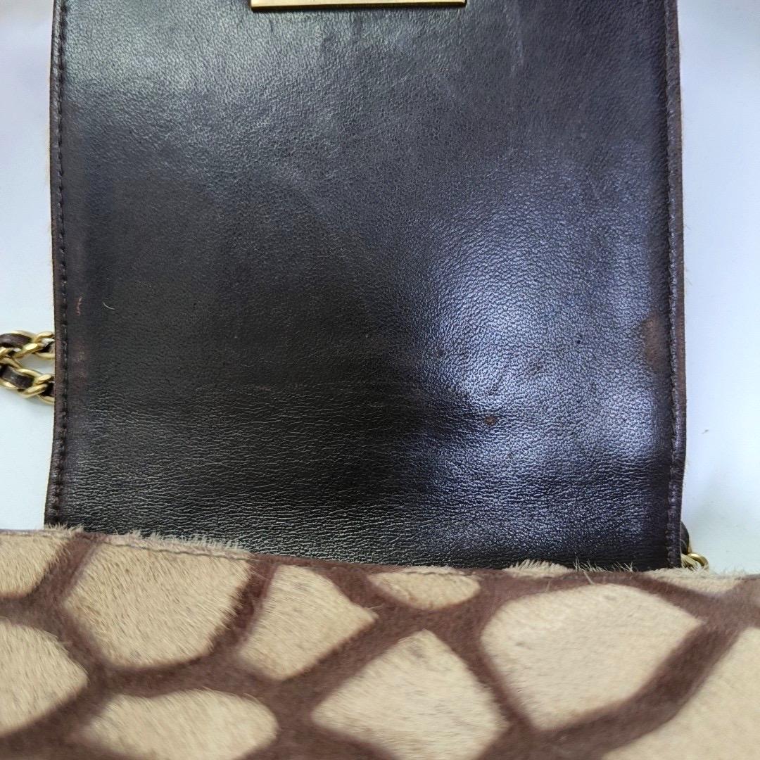 Chanel Brown Beige Giraffe Print Pony Hair Accordion 2.55 Reissue Umhängetasche im Angebot 2