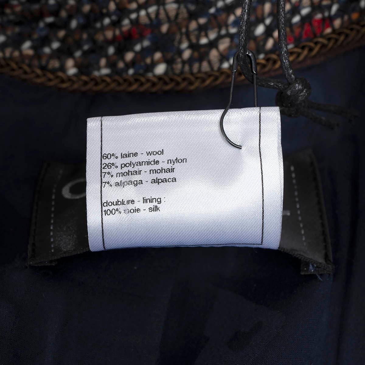 Chanel Brown noir bleu laine 2012 12A BOMBAY FOUR POCKET TWEED Jacket 38 S en vente 3