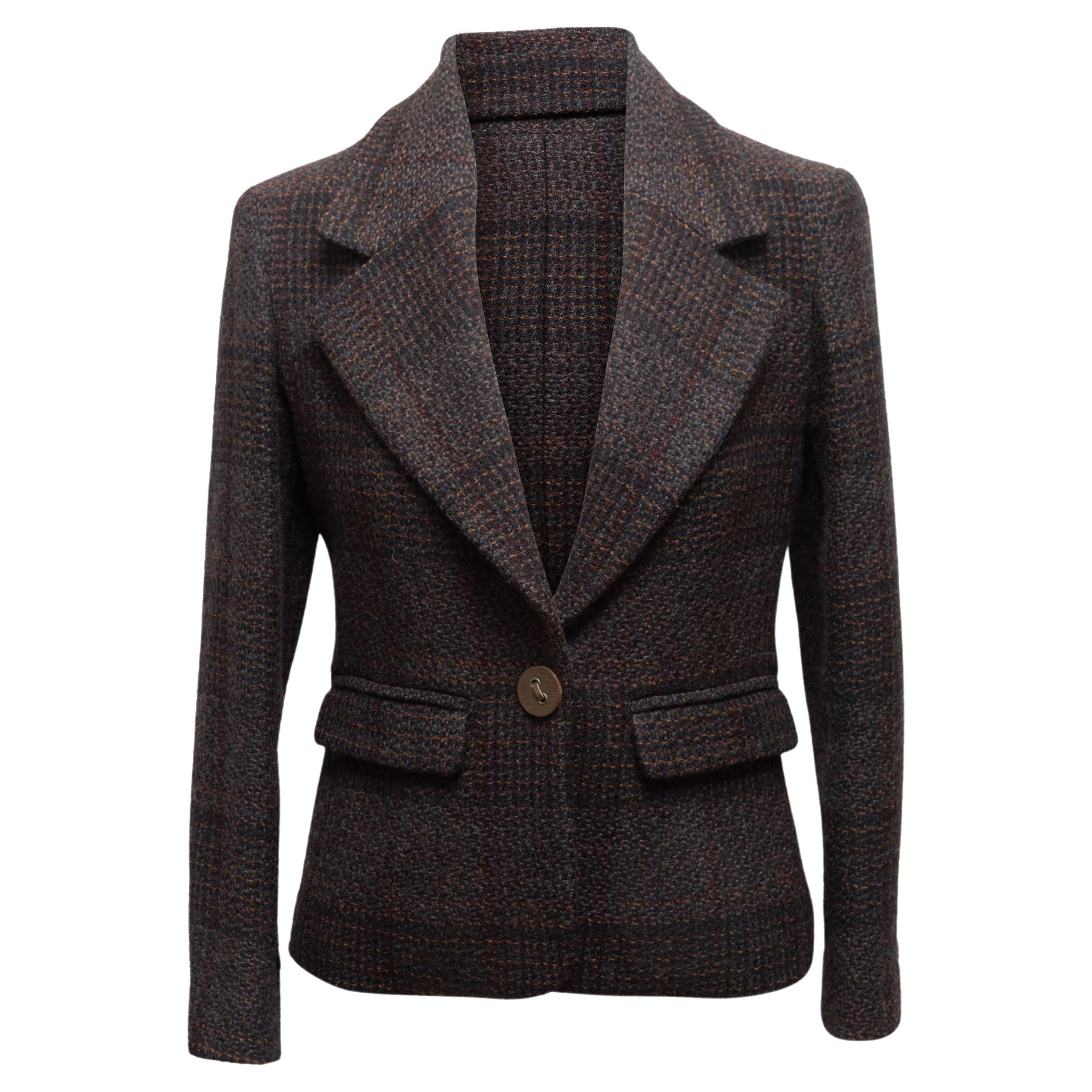 Tan Vintage Chanel Pleated Peplum Jacket at 1stDibs