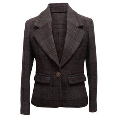 Chanel Brown Wool Tweed Jacket For Sale at 1stDibs