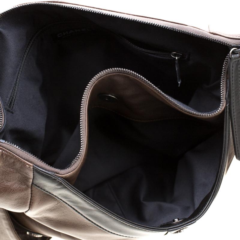 Chanel Brown/Black Leather Medium Girl Shoulder Bag 7