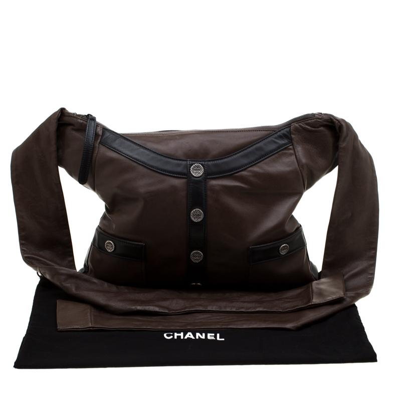 Chanel Brown/Black Leather Medium Girl Shoulder Bag 9