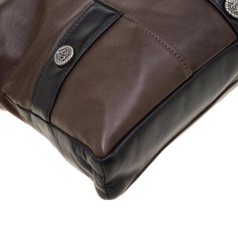 Chanel Brown/Black Leather Medium Girl Shoulder Bag 2