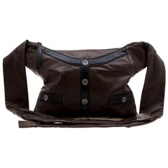 Chanel Brown/Black Leather Medium Girl Shoulder Bag