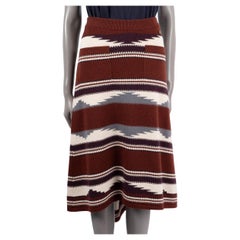 CHANEL brown cashmere 2014 14A DALLAS NAVAHO KNIT Skirt 36 XS