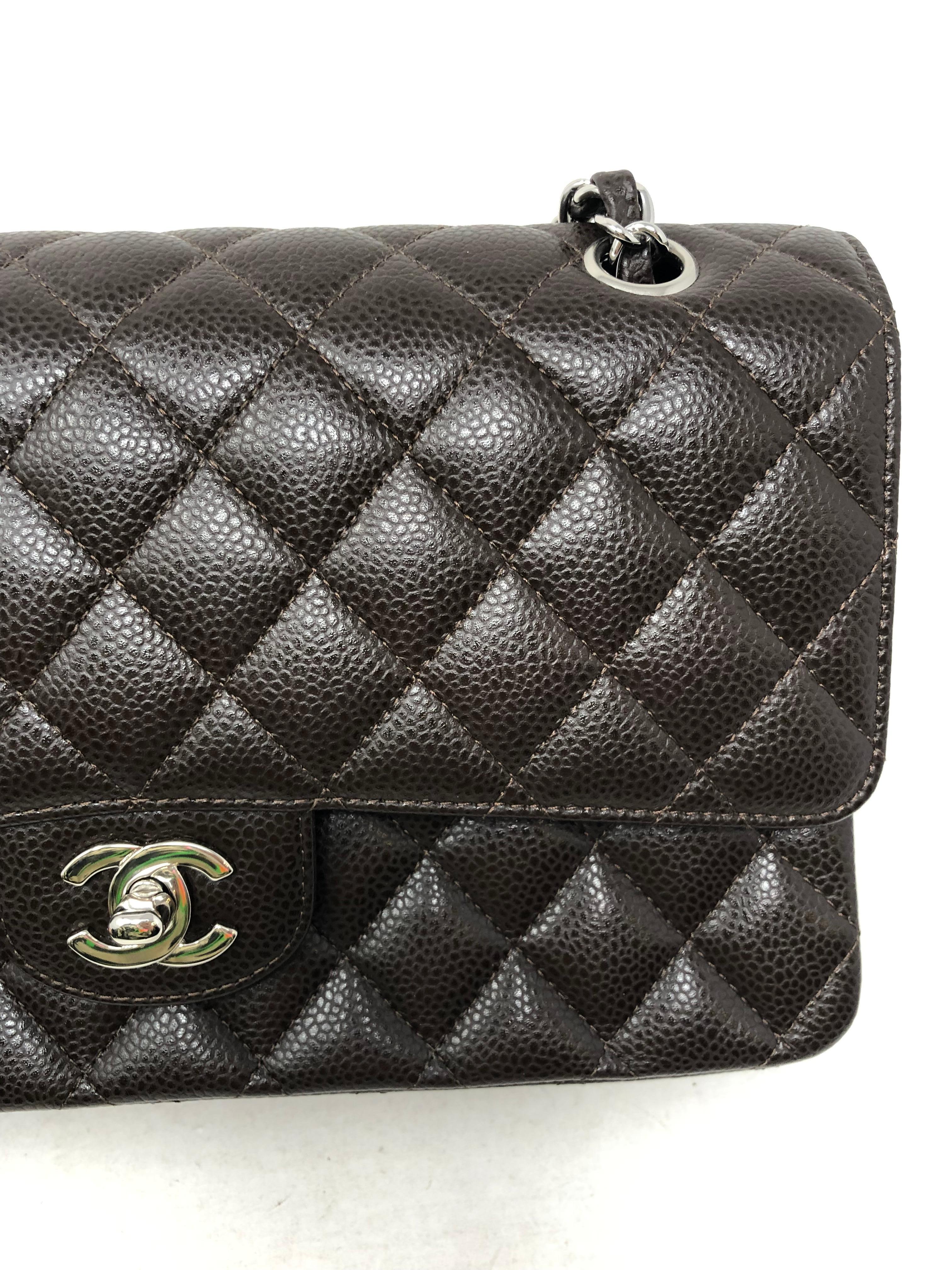 Chanel Brown Caviar Double Flap Bag 5