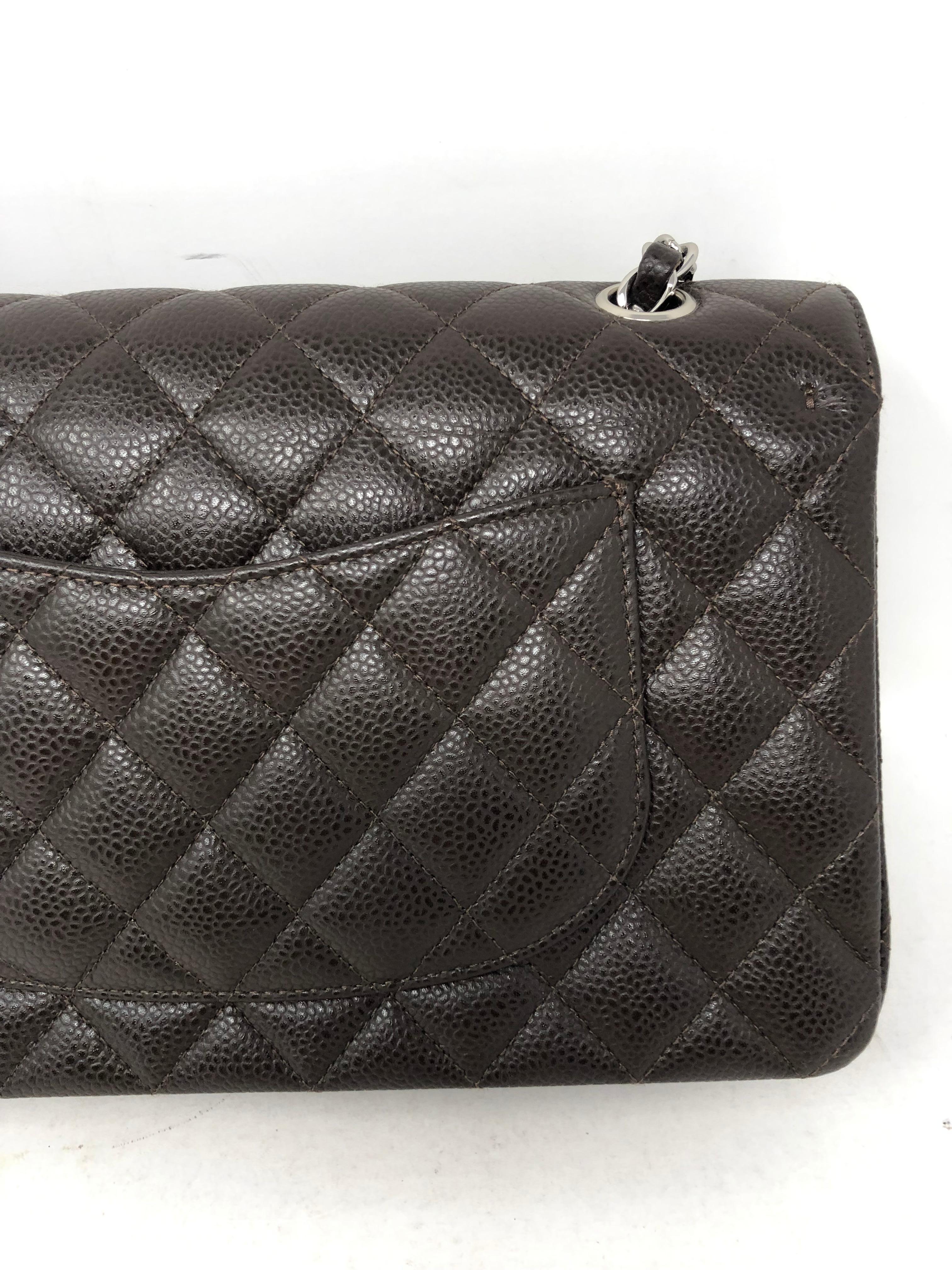 Chanel Brown Caviar Double Flap Bag 6