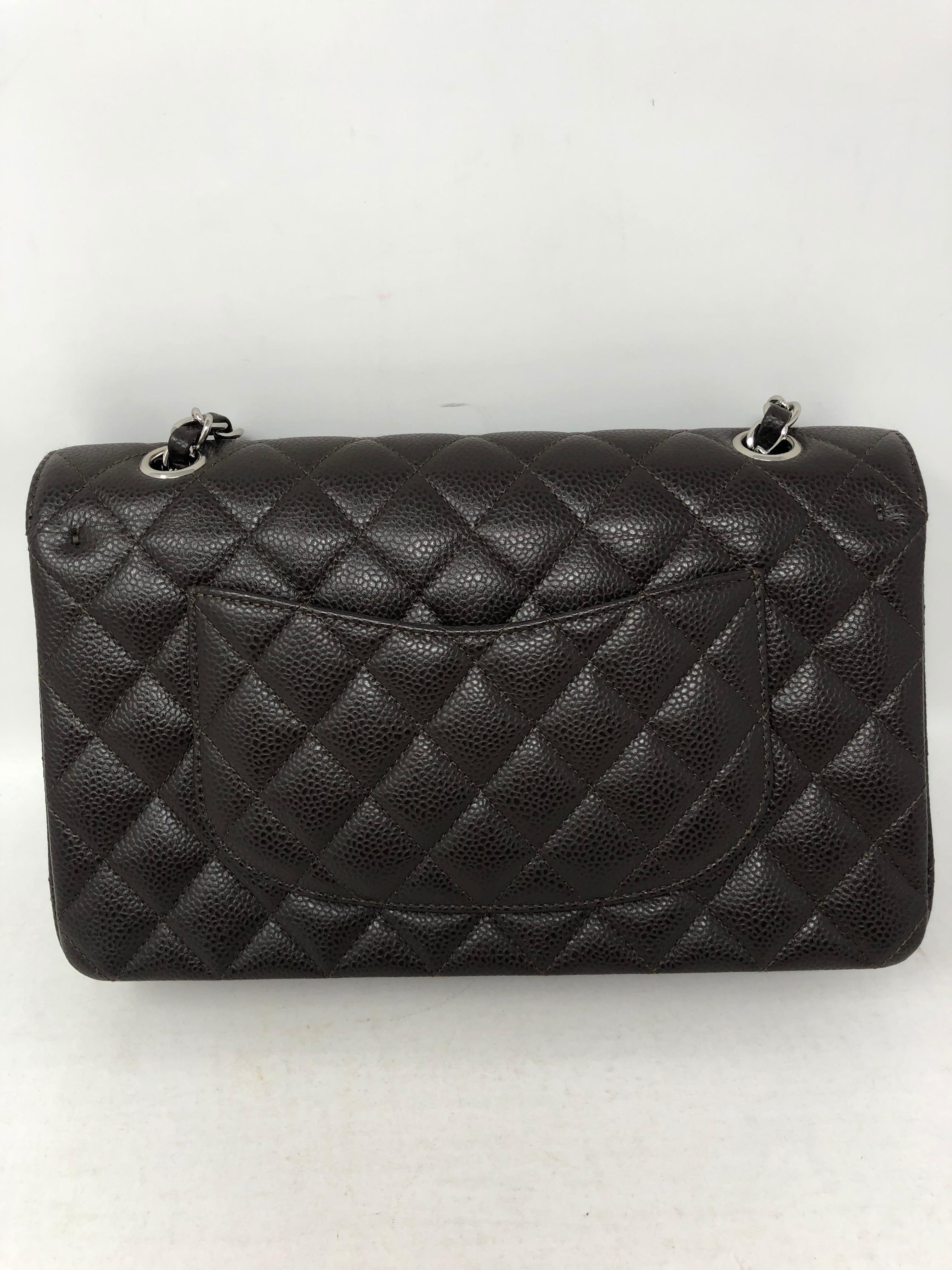 Chanel Brown Caviar Double Flap Bag 8