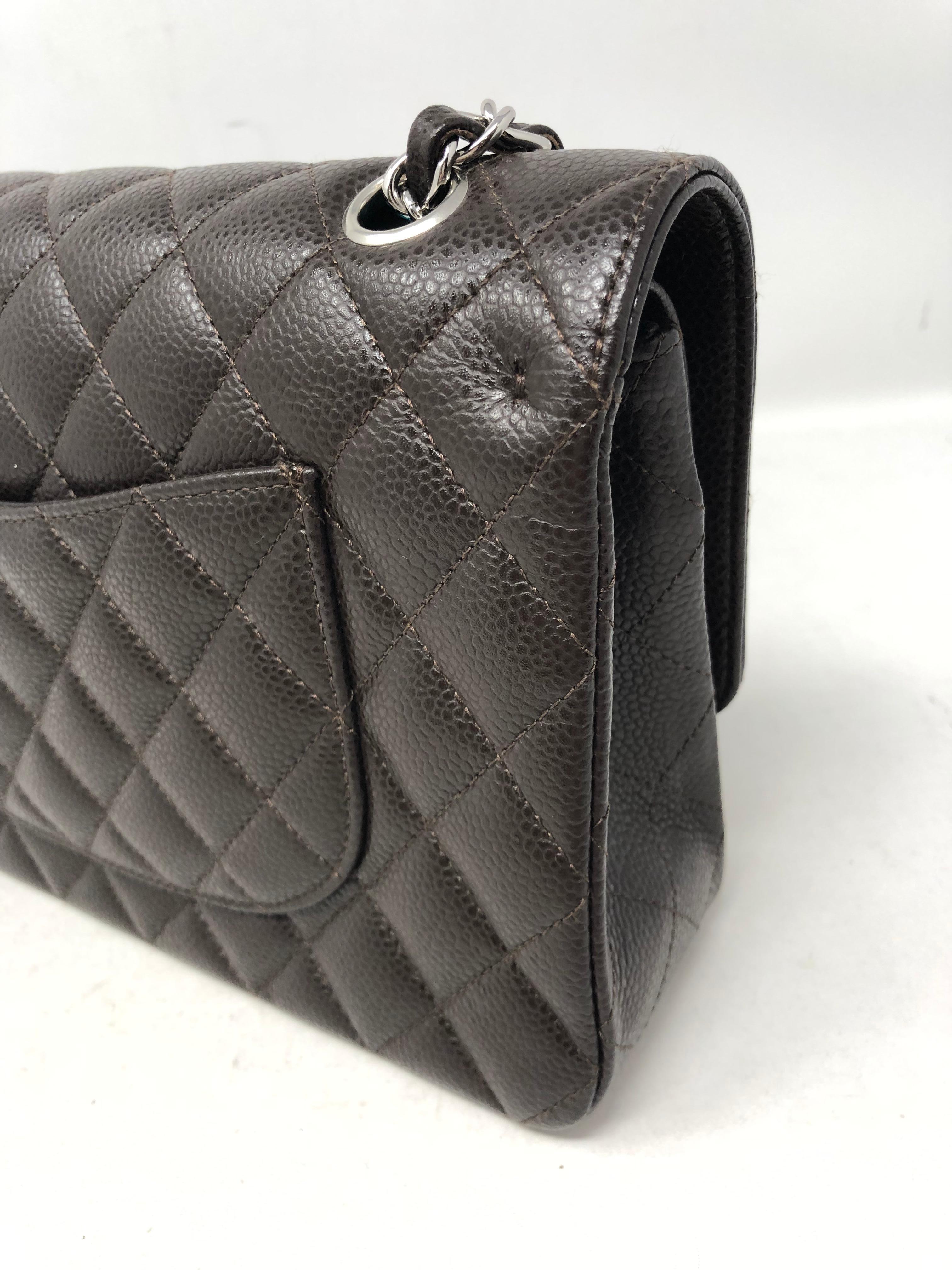 Chanel Brown Caviar Double Flap Bag In Excellent Condition In Athens, GA
