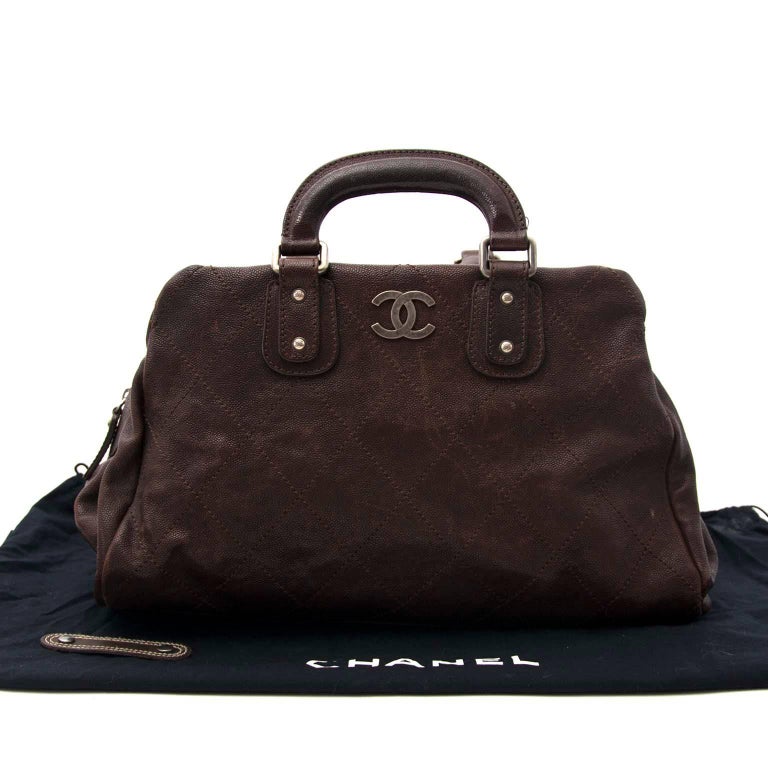 Chanel Brown Caviar Leather Outdoor Ligne Doctors Bag at 1stDibs