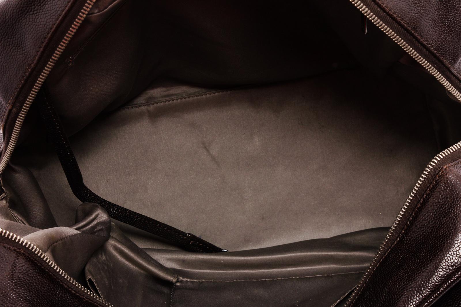 Black Chanel Brown Caviar Leather Pocket In The City Flap Shoulder Bag